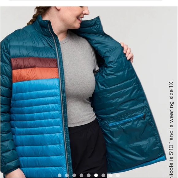 Cotopaxi Women’s XL Fuego Down Jacket Puffer Puff Blue Green NWT Abyss Lake - Picture 11 of 15